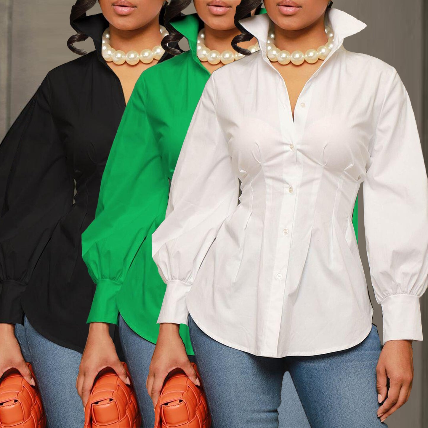 Button Blouse Shirt - MiaNoir