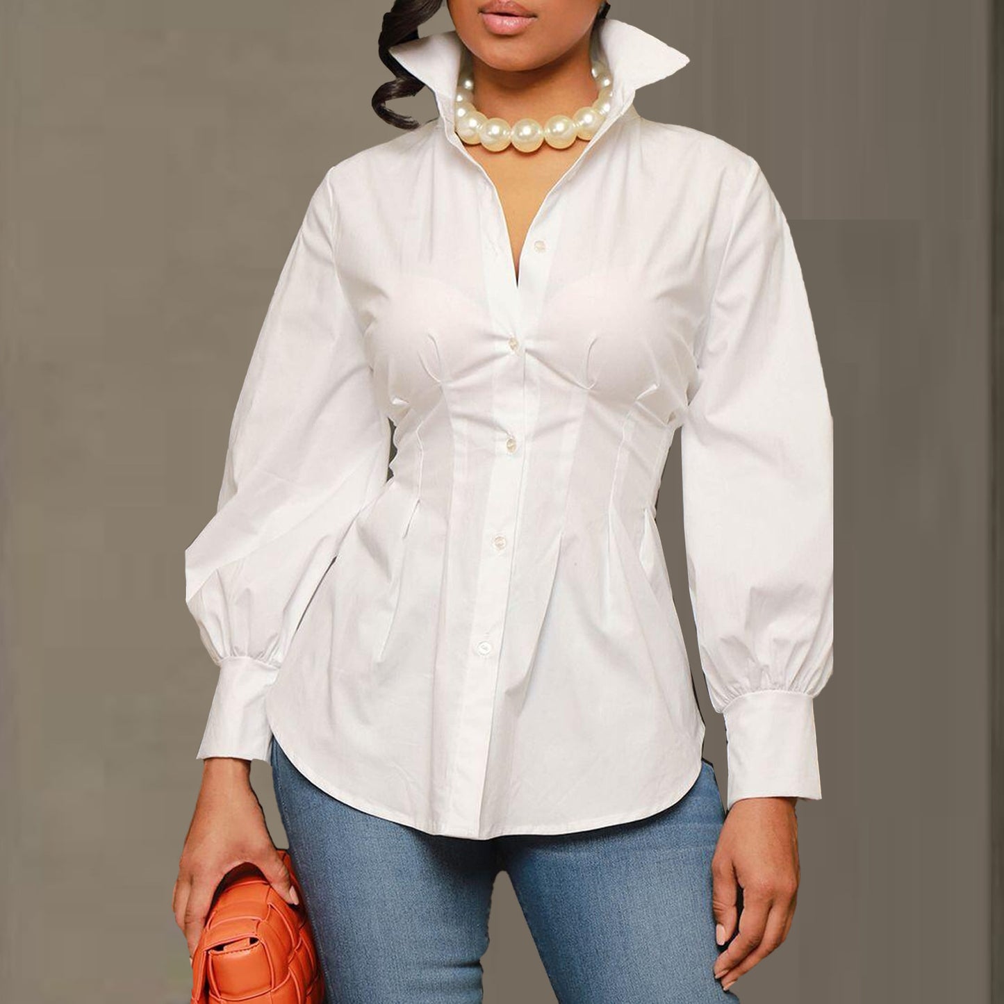 Button Blouse Shirt - MiaNoir