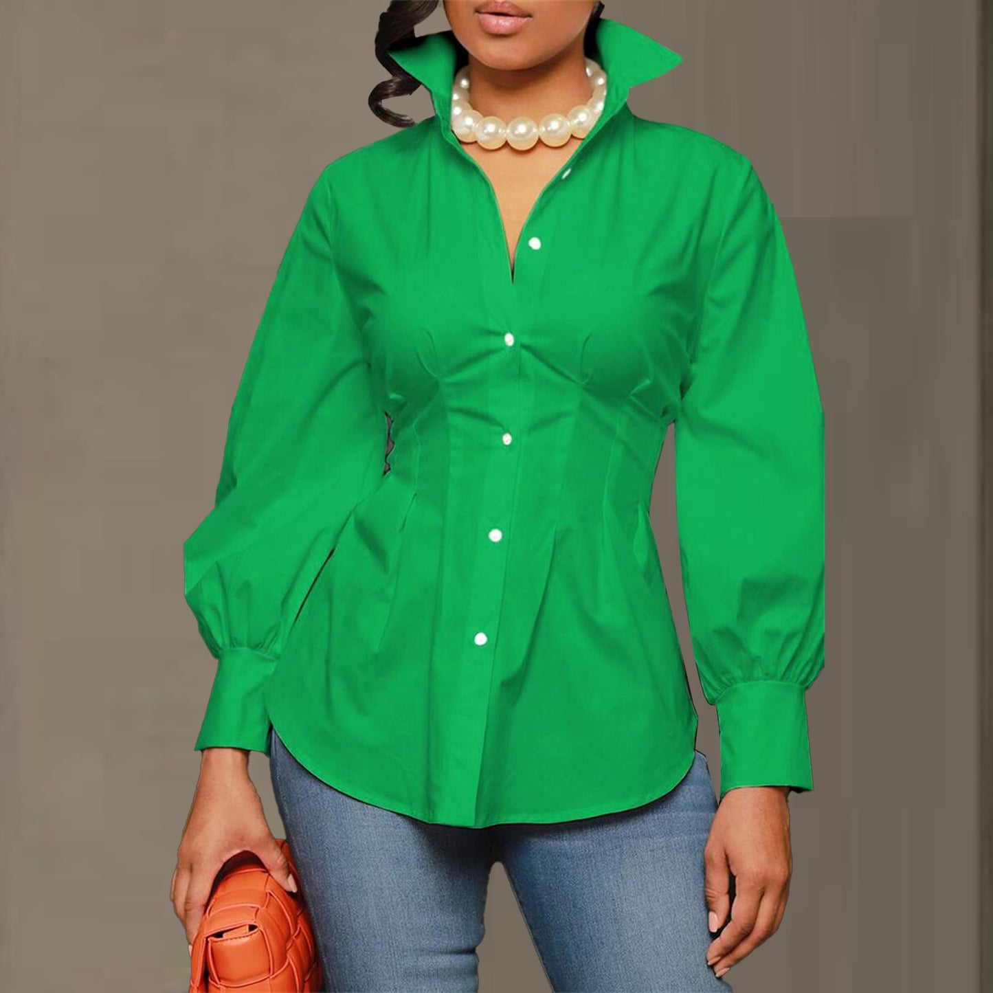 Button Blouse Shirt - MiaNoir